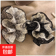 蕾絲小碎花大腸發(fā)圈復(fù)古法式高級(jí)感裙邊花苞兒童頭發(fā)圈韓系秋冬女 新中式   白色+黑色