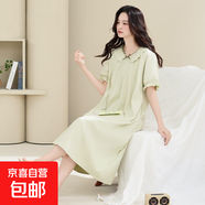 睡裙女士夏季純棉2025新款短袖寬松加大碼胖mm田園風(fēng)碎花長款裙子 Z31006 4XL