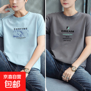 啄木鳥(niǎo)2件2025新款短袖t恤男士夏季純棉半袖休閑寬松圓領(lǐng)體恤 【2件裝 933灰藍+930深灰】 XL 建議120-135斤