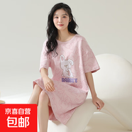夏季睡裙女新款純棉薄款套頭圓領(lǐng)可愛中長(zhǎng)款全棉家居服女學(xué)生宿舍 CKE-W6040 L