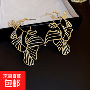 銀針中古圓形花朵流蘇耳環(huán)歐美復古金屬感耳釘氣質(zhì)輕奢耳飾批發(fā)女 70#銀針-金色