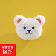 卡通毛絨小熊別針公仔玩偶胸針百搭可愛(ài)包包衣服徽章情侶配飾女潮 白色1個(gè)裝