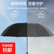 加大加固加厚雨傘太陽(yáng)傘晴雨暴雨專(zhuān)用遮陽(yáng)防曬紫外線(xiàn)超大號兩用傘 130超大號無(wú)懼風(fēng)雨黑色