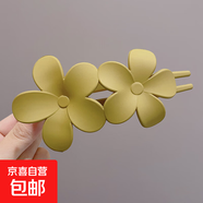 花朵鴨嘴夾女款大號發(fā)亮多后腦勺盤發(fā)一字夾發(fā)卡頭飾2024新款抓夾 20#黃色大花朵抓夾