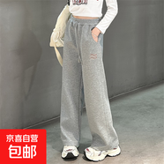 工裝褲春秋款女孩新款秋裝兒童直筒褲子運動闊腿褲女大童 WX-NN104【灰色】春秋款 170cm