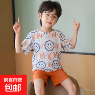 兒童睡衣男童夏季短袖短褲套裝2025新款中大童男孩家居服兩件套 男童短袖：DN-2010 均碼 【12碼】建議身高120-128cm