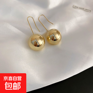 銀針中古圓形花朵流蘇耳環(huán)歐美復古金屬感耳釘氣質(zhì)輕奢耳飾批發(fā)女 9#耳鉤-金色圓珠