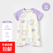寶寶睡裙純棉輕薄夏季款嬰兒睡袍親膚透氣男寶女寶防踢睡裙 開(kāi)心兔 110 cm 推薦身高99-108cm