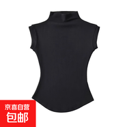 純欲風(fēng)小高領(lǐng)白色短袖t恤女夏季性感緊身螞蟻腰短款辣妹上衣ins潮 黑色 S