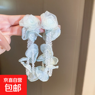 銀針流蘇花朵花卉長(cháng)款仙女款耳墜耳釘女度假風(fēng)小眾手作夸張耳環(huán)女 9#銀針-綠色花朵流蘇