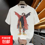 韓版潮牌短袖t恤男2025夏季新款寬松ins潮流休閑青少年百搭上衣QP 潮流小丑五分袖T恤 3XL