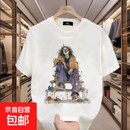 韓版潮牌短袖t恤男2025夏季新款寬松ins潮流休閑青少年百搭上衣QP 樂觀小丑五分袖T恤 L