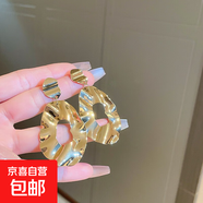 銀針中古圓形花朵流蘇耳環(huán)歐美復古金屬感耳釘氣質(zhì)輕奢耳飾批發(fā)女 38#銀針-金色褶皺