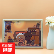 喜羊羊與灰太狼治愈暖心周邊立牌相框兒童房間桌面方形床頭柜禮物 喜洋洋灰太狼-治愈 10寸