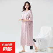 純棉睡裙女夏薄款2025新款短袖可外穿睡衣大碼可愛(ài)家居服時(shí)尚高檔 QM661女裙 4XL