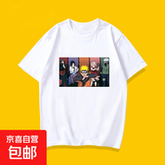 200克純棉火影忍者印花t恤兒童男童短袖夏個(gè)性復(fù)古潮上衣BT701YL 白色【3532】 160