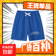 兒童短褲2025新款男童夏季冰絲薄款大童沙灘褲男孩夏天家居大褲衩 藍色 JA-短褲 110 CM