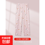 月子服棉質(zhì)睡褲女士夏季薄款長(cháng)褲夏款寬松可調節加大碼休閑家居褲 HDE6821 2XL