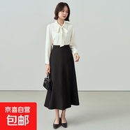 2025夏季赫本風(fēng)氣質(zhì)正裝傘裙顯瘦通勤高腰黑色a字西裝半身裙女裝 6903經(jīng)典黑【后松緊西裝傘裙】 2XL 推薦【125-135斤】