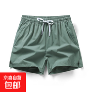 短褲男夏季薄款冰絲休閑寬松速干三分褲子女跑步健身訓練運動(dòng)馬褲 TL-61620-軍綠色 XL