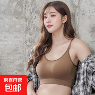 無(wú)痕內衣文胸女無(wú)鋼圈無(wú)尺碼運動(dòng)內衣胸罩四季可外穿打底背心 咖啡色 均碼