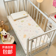 A類(lèi)母嬰卡通幼兒園兒童冰絲涼席隔尿防水墊子夏季學(xué)生宿舍空調席 晨禾-動(dòng)物樂(lè )園-淺粉[涼而不冰] 180*200cm單涼席