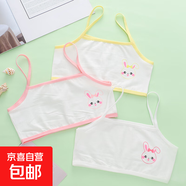 兒童女童小背心短款文胸發(fā)育期小學生吊帶卡通純棉抹胸內衣中大童 混色3件（黃/蝦紅/白色） -159# M 碼-（建議60-80斤）
