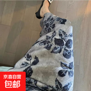 復(fù)古半身裙女2025春夏季新款韓版高腰顯瘦碎花側(cè)開叉a字長(zhǎng)裙子 198#白色 XL