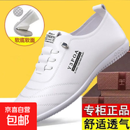 男士皮鞋商務(wù)休閑防臭鞋防滑耐磨一腳蹬白色駕車鞋子 白色【軟皮】 43【標(biāo)準(zhǔn)皮鞋碼】