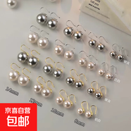 999純銀高跟鞋珍珠耳環(huán)女輕奢高級感養耳洞耳釘施家水晶百搭耳飾 8MM銀灰珍珠【銀色耳鉤】一對