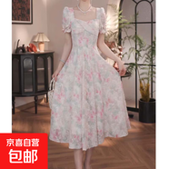 【有里布】2025新款花色氣質(zhì)顯瘦收腰連衣裙D1861 花色 L 【110-120斤】