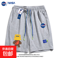 NASA BASE夏季美式短褲男士潮牌青少年休閑運動(dòng)寬松情侶五分褲子 219#毛衣背包熊-灰色 XL