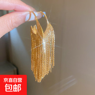 銀針中古圓形花朵流蘇耳環(huán)歐美復(fù)古金屬感耳釘氣質(zhì)輕奢耳飾批發(fā)女 97#銀針-金色流蘇