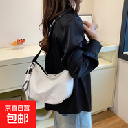 2025新款休閑大容量尼龍帆布包包女時(shí)尚單肩斜跨包百搭 黑白配