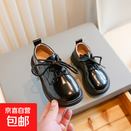 英倫甜美2025春秋圓頭小皮鞋時(shí)尚透氣單鞋女童瑪麗珍森女 黑色 30 內(nèi)長18.5CM