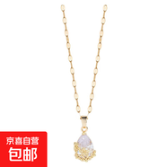 高級感水滴吊墜水晶項鏈女潮網(wǎng)紅輕奢小眾飾品氣質(zhì)百搭鏈鎖骨鏈 白色