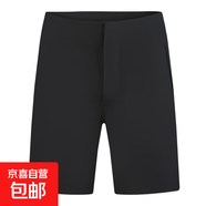 海德同款夏季爆款輕薄無(wú)縫壓膠速干防水運(yùn)動(dòng)休閑男士短褲五分褲 黑色 L