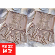 高腰收腹褲冰絲無痕收小肚子束腰提臀夏季薄款蕾絲花邊大碼安全褲 香檳+香檳-優(yōu)惠2件裝 XL (建議125-150斤)