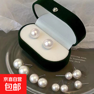 日韓簡約珍珠小蚊香盤耳夾無耳洞感小眾秋冬耳環(huán)女耳飾品耳釘 珍珠10mm【銀針】
