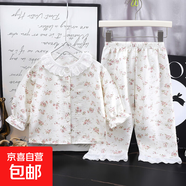 新款女童家居服睡衣套裝薄款蕾絲花邊空調(diào)服夏季爆款寶寶童裝 2501花邊睡衣小碎花 100 cm