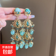 無耳洞耳夾歐美花枝鏤空樹脂宮廷風(fēng)耳環(huán)復(fù)古夸張耳骨夾新款耳飾 耳夾-金色