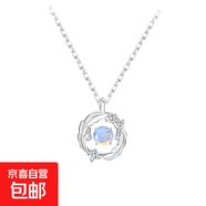 跳動(dòng)的心羽你相伴輕奢大牌999足銀項鏈氣質(zhì)純銀鎖骨鏈送女生禮物 跳動(dòng)的心羽你相伴項鏈-琉璃石 升降玫瑰告白禮盒