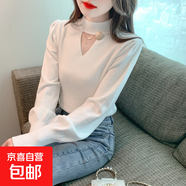 錦裳淑打底衫女春秋新款鏤空毛衣內搭時(shí)尚洋氣時(shí)髦高級感針織衫上 米白色 M