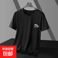 其他品牌冰絲短袖T恤男士夏季寬松速干網(wǎng)眼半袖運動(dòng)休閑涼感透氣上衣-SL 黑色 【單件裝】 3XL 【推薦145-165斤】