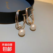 銀針不規則珍珠復古耳環(huán)小眾設計感法式耳釘耳墜時(shí)尚氣質(zhì)耳飾批發(fā) 9#耳扣-淺咖色幾何珍珠