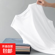 2025純色坎肩打底衫男純白圓領(lǐng)薄款無(wú)袖T恤休閑運動(dòng)背心上衣 坎肩-140-白色 XL