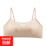 無(wú)痕內衣女薄款小胸聚攏抹胸防走光一片式夏季可外露細肩帶文胸罩 膚色 L 36/80AB