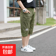 男童短褲夏季薄款兒童七分褲子2025夏裝新款中大童男孩休閑中褲潮 DD-DR21【綠色】 170