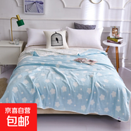 純棉六層紗布毛巾被夏涼被雙人毛巾毯子夏季兒童嬰兒棉紗空調蓋毯 星星藍色 【六層紗布毛巾被】150*200 cm