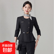 職業(yè)西裝套裝女秋冬空姐制服高端氣質(zhì)前臺(tái)珠寶店工裝金店工作服 黑色（單件外套） M (建議88-98斤左右)